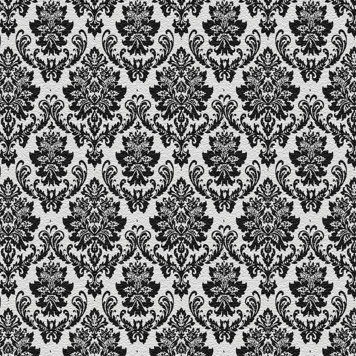 123. Victorian Flock Black Wallpaper