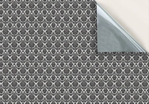 123. Victorian Flock Black Wallpaper