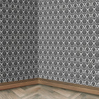123. Victorian Flock Black Wallpaper