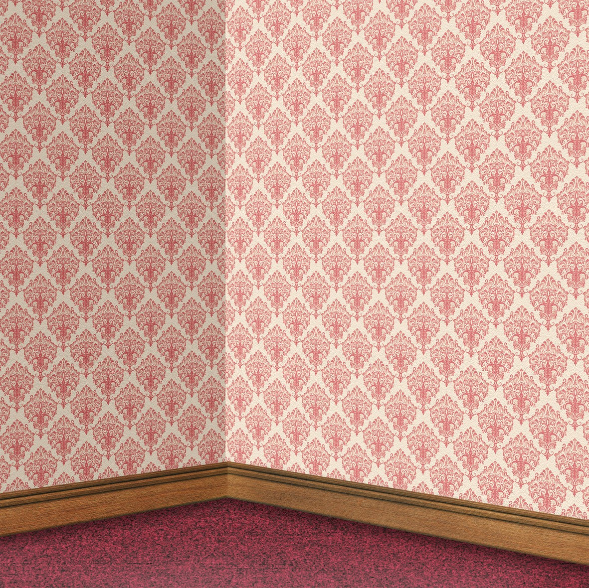 125. Victorian Pink Rococo Wallpaper