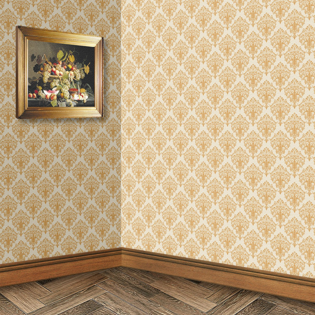 126. Victorian Beige Rococo Wallpaper