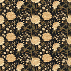 127. Victorian Floral Gold Black Wallpaper