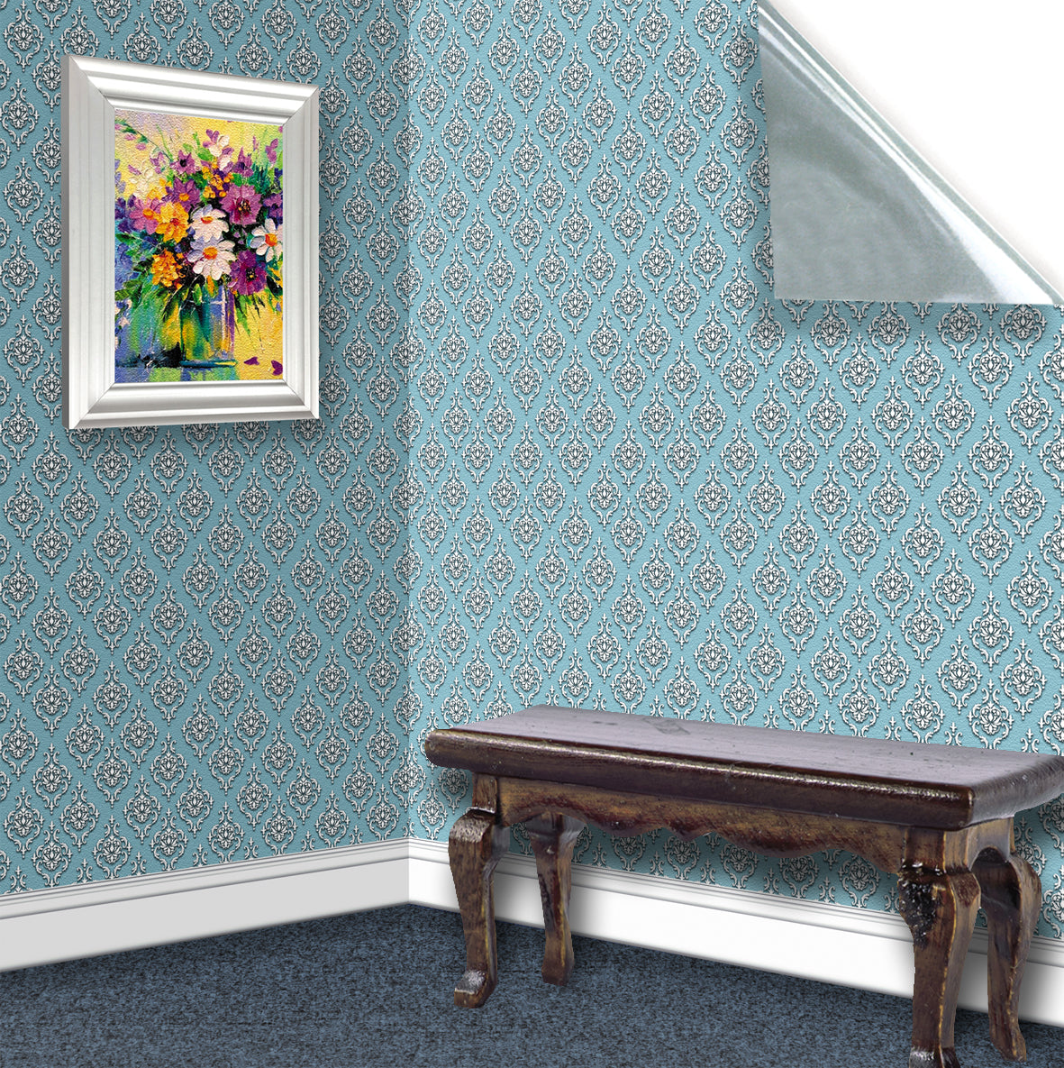 24. Wedgwood on Blue Wallpaper