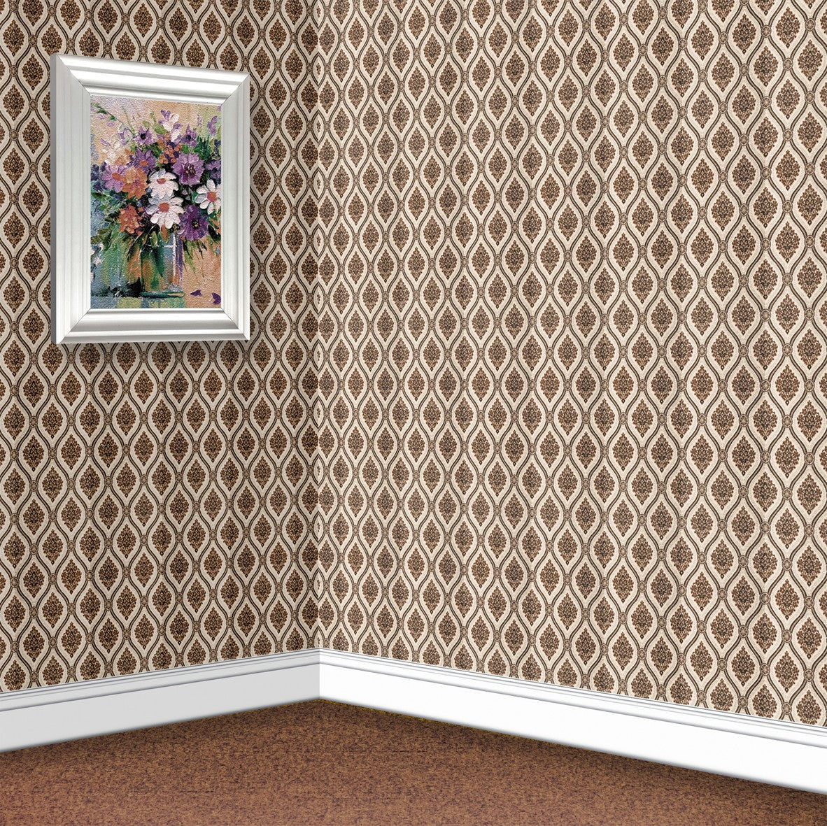 134. Vintage Floral Brown Wallpaper