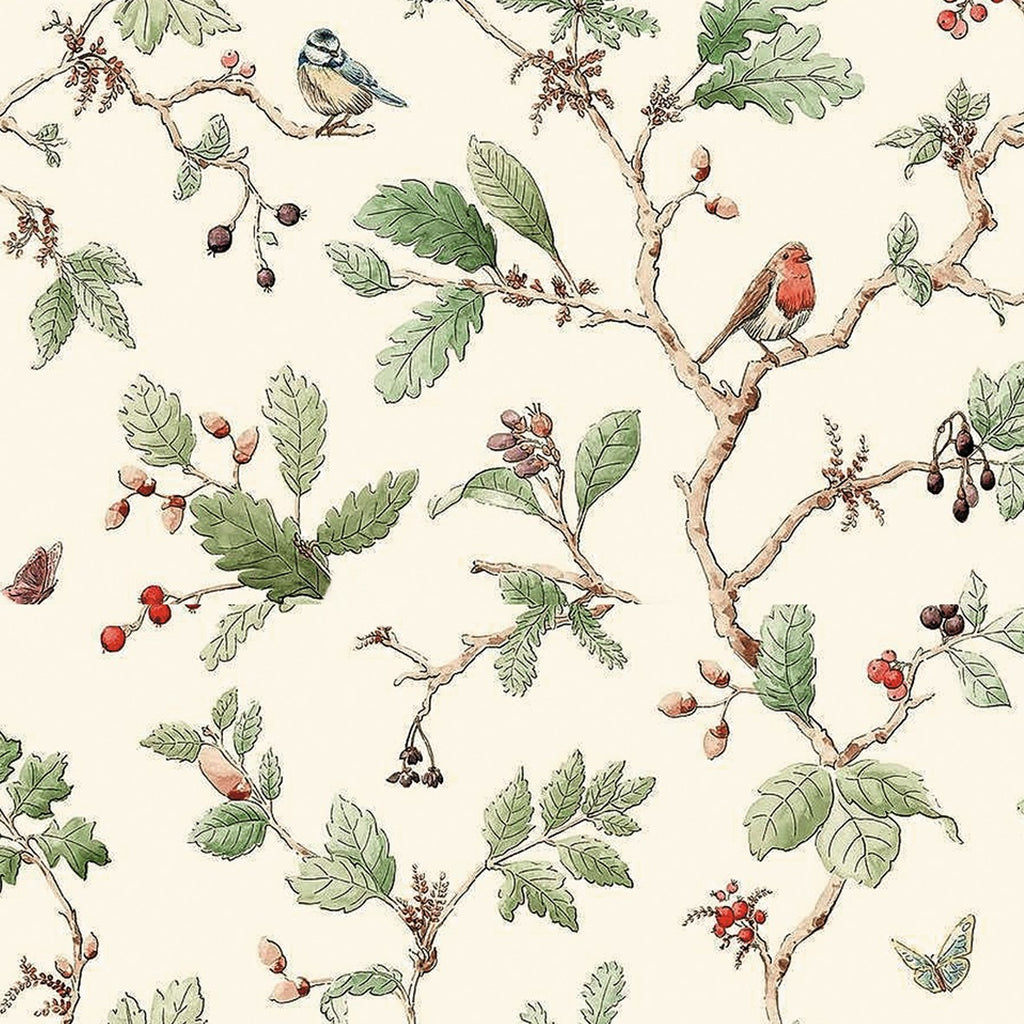 138. Vintage Robins & Blue Tits Wallpaper