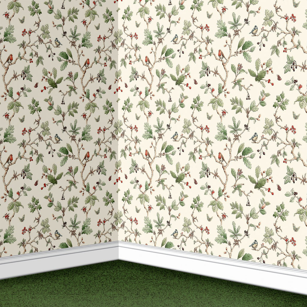 138. Vintage Robins & Blue Tits Wallpaper