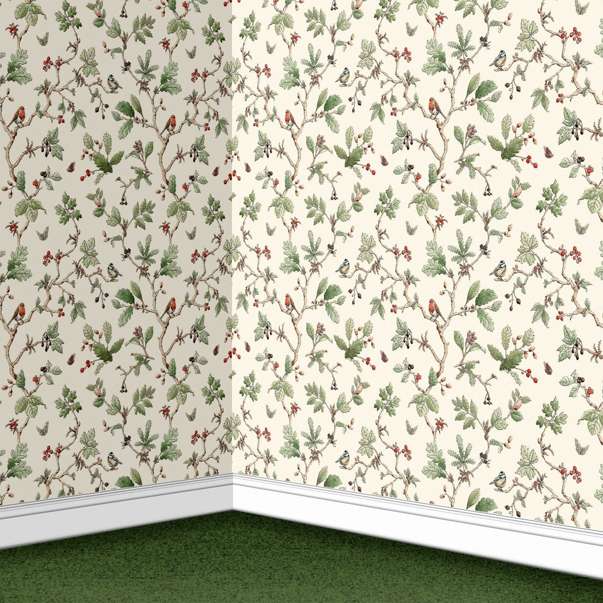 138. Vintage Robins & Blue Tits Wallpaper