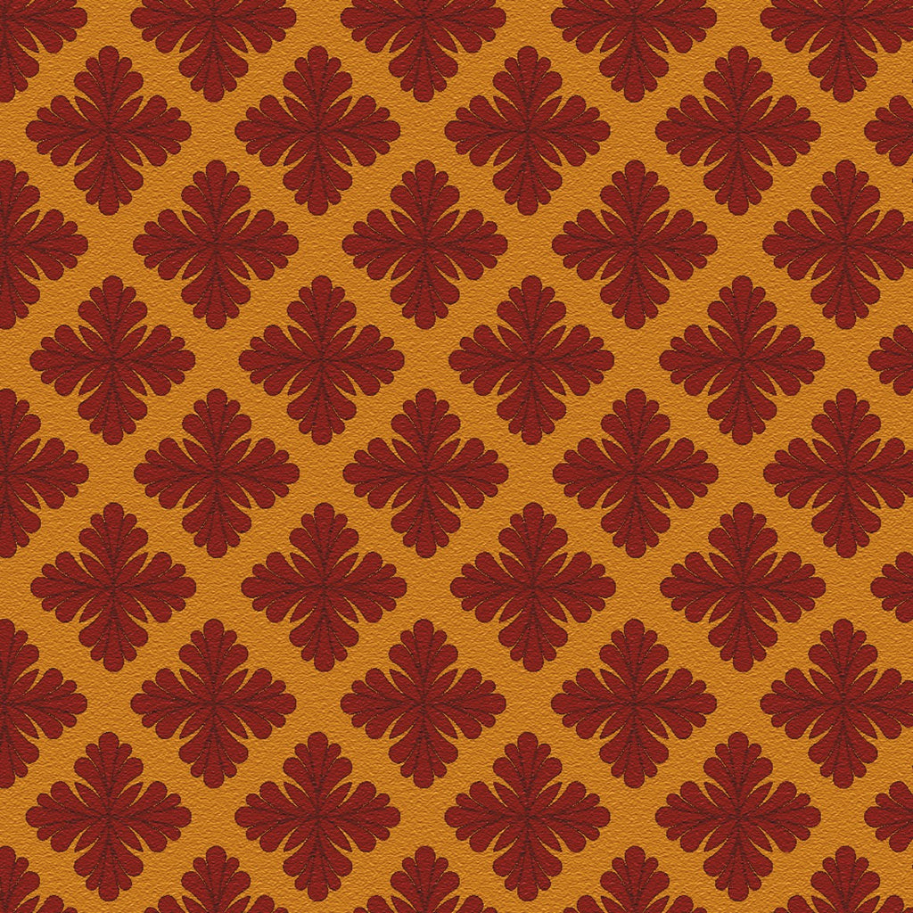 14. Red on Gold Lattice Wallpaper
