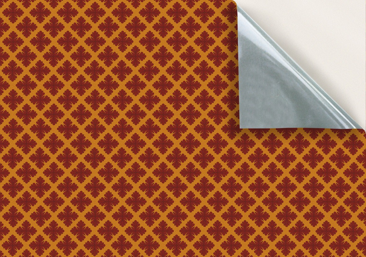 14. Red on Gold Lattice Wallpaper