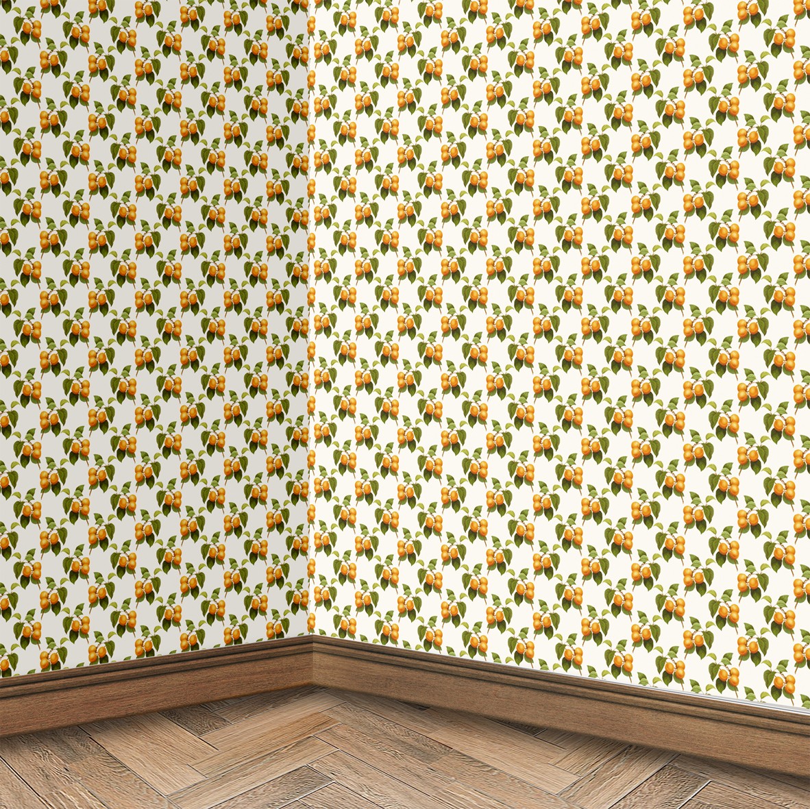 142. Vintage Apricot Fruit Wallpaper