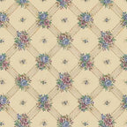 143. Vintage Lattice Floral Beige Wallpaper