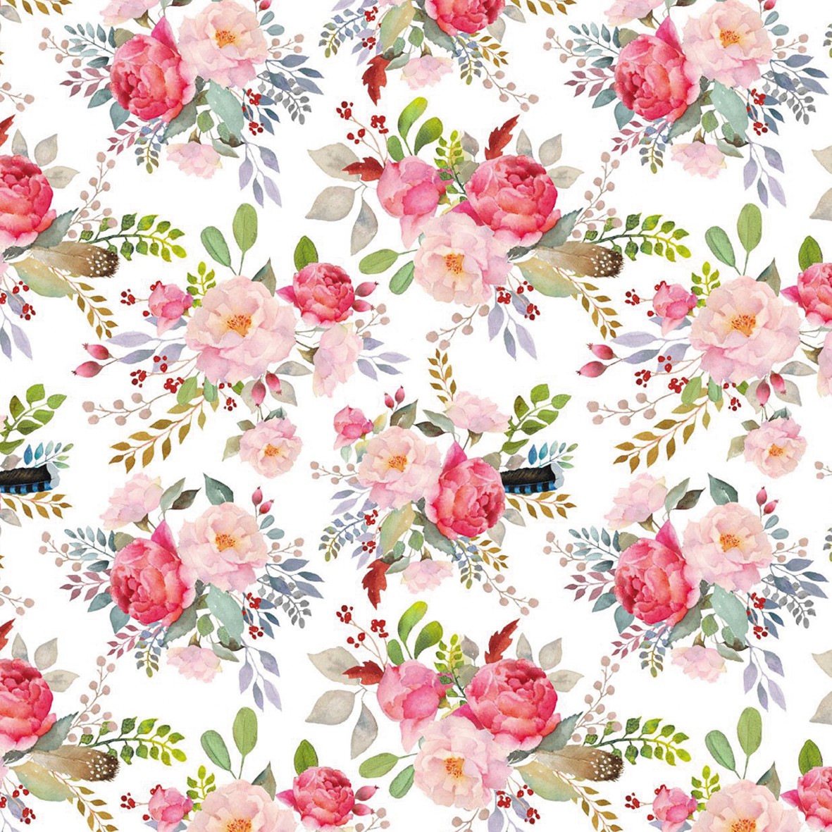 146. Vintage Floral Pink Wallpaper