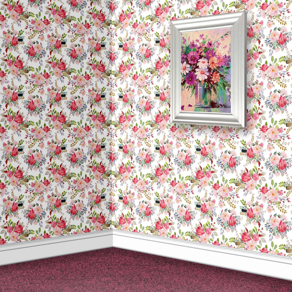 146. Vintage Floral Pink Wallpaper