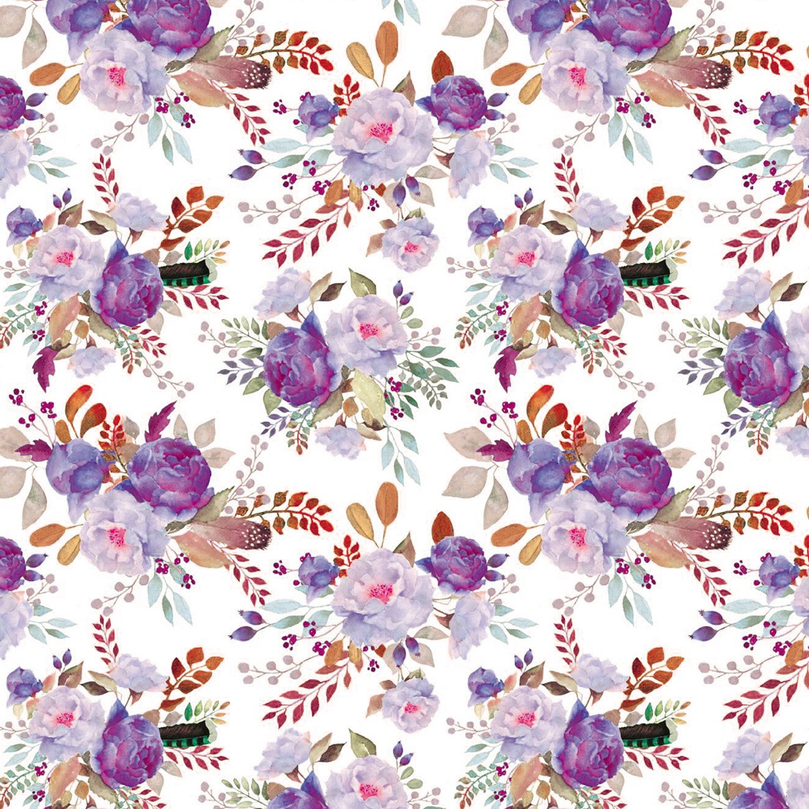 145. Vintage Floral Violet Wallpaper