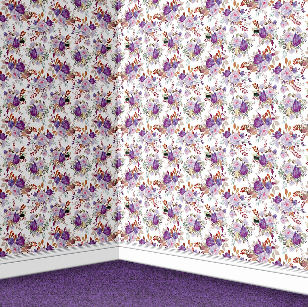 145. Vintage Floral Violet Wallpaper