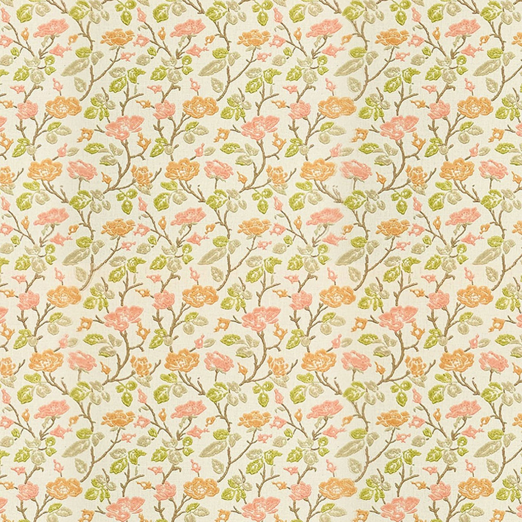 147. Vintage Floral Pink & Peach Wallpaper