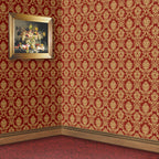 148. Damask Deep Red & Gold Wallpaper