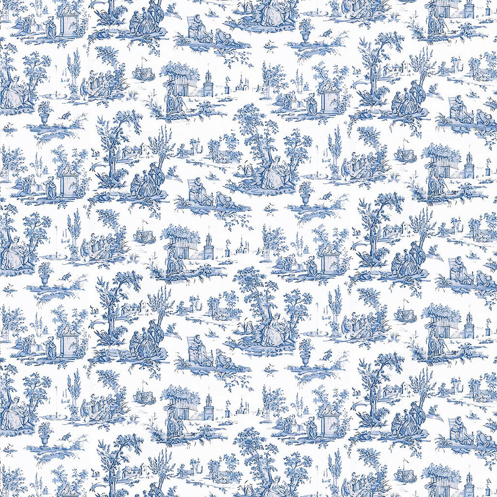 149. Toile Blue Wallpaper