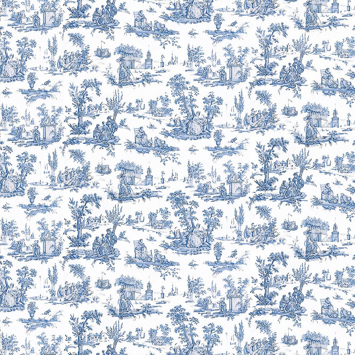 149. Toile Blue Wallpaper