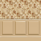 154. Wainscot Beige & Autumn Floral Wallpaper