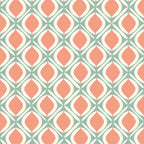 93. Vintage Orange & Teal Wallpaper