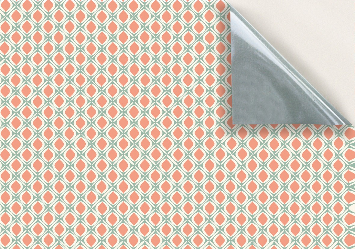 93. Vintage Orange & Teal Wallpaper