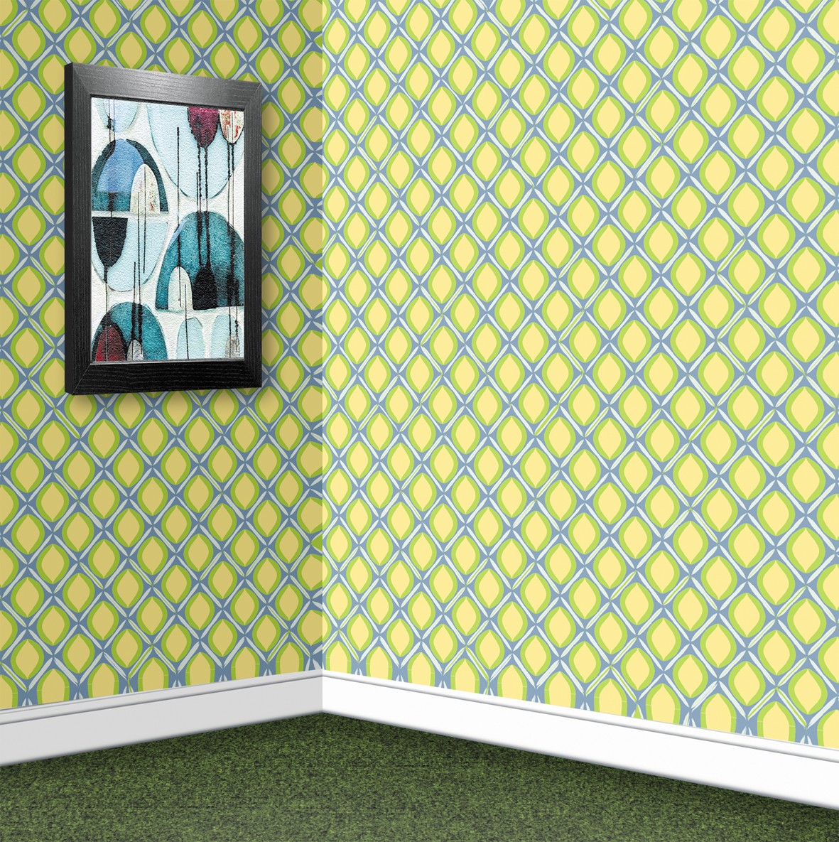 94. Vintage Yellow & Green Wallpaper
