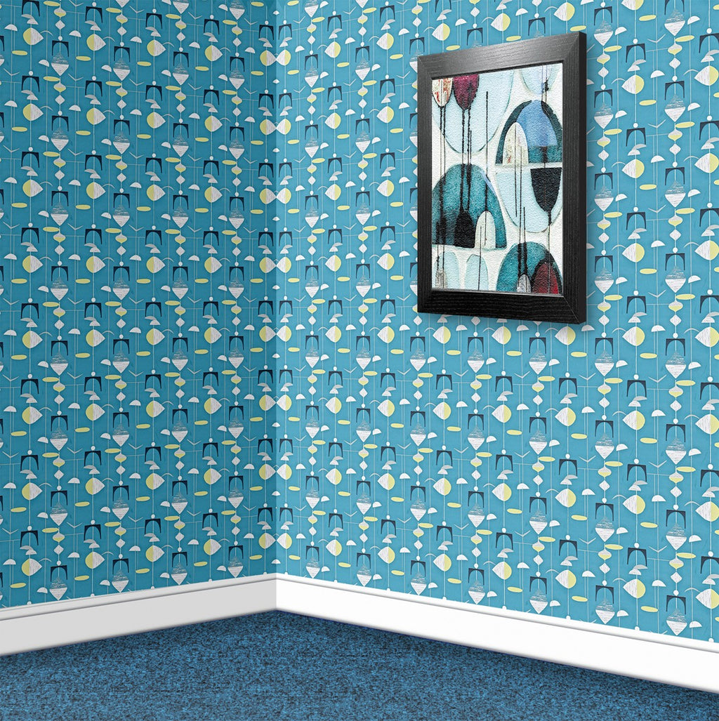 95. Vintage Blue & White Wallpaper