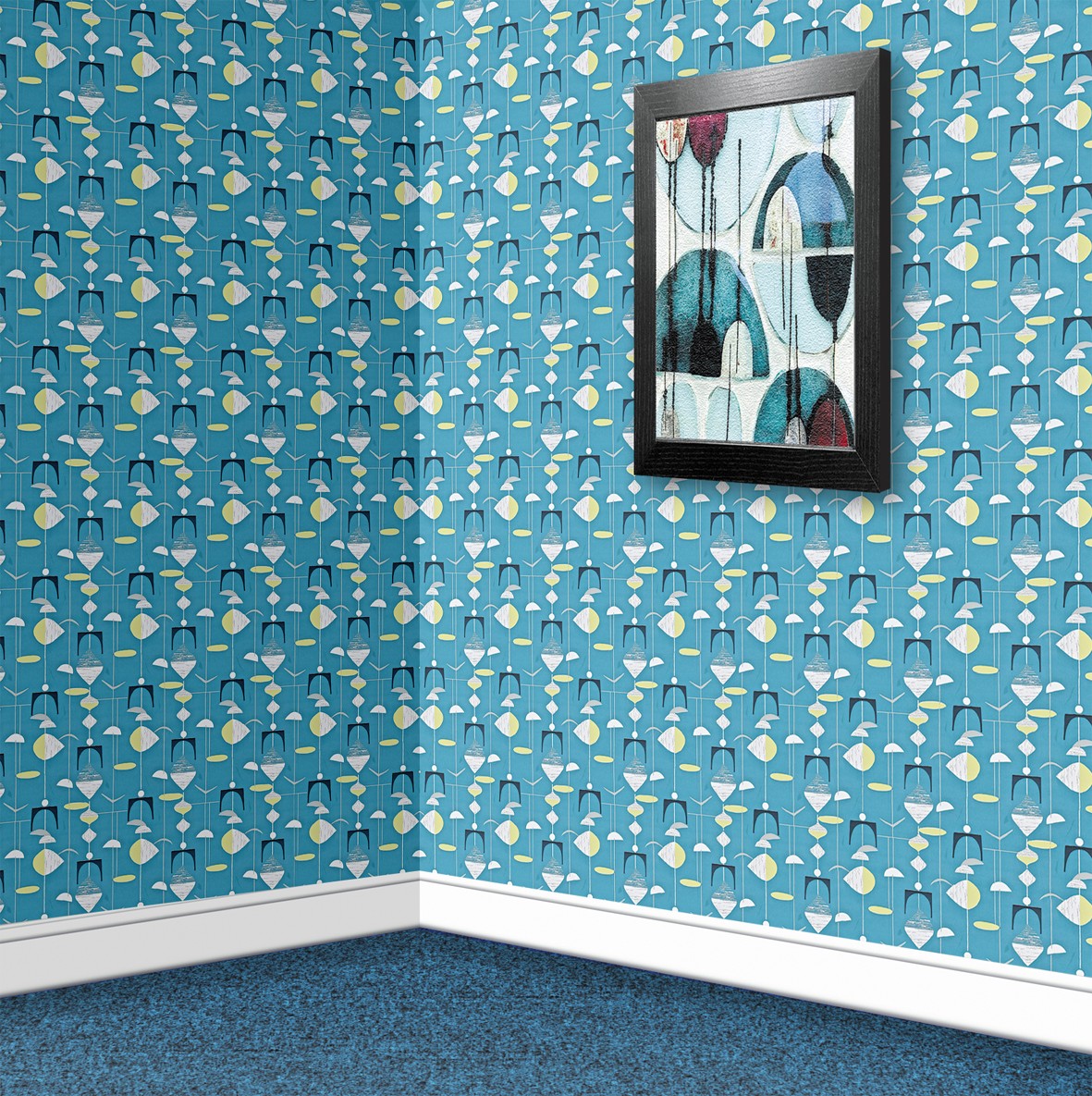 95. Vintage Blue & White Wallpaper