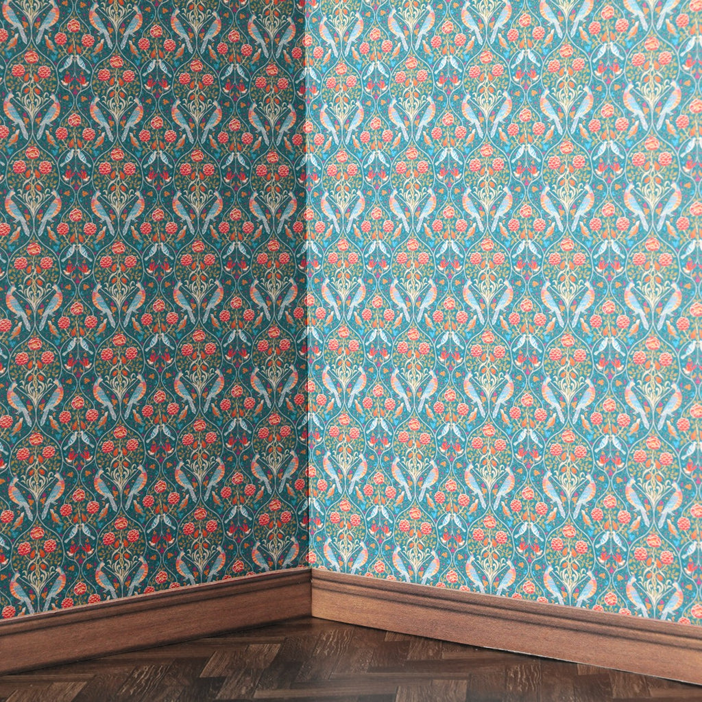 97. William Morris Birds Blue Wallpaper
