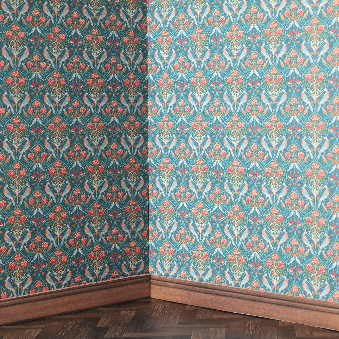 97. William Morris Birds Blue Wallpaper