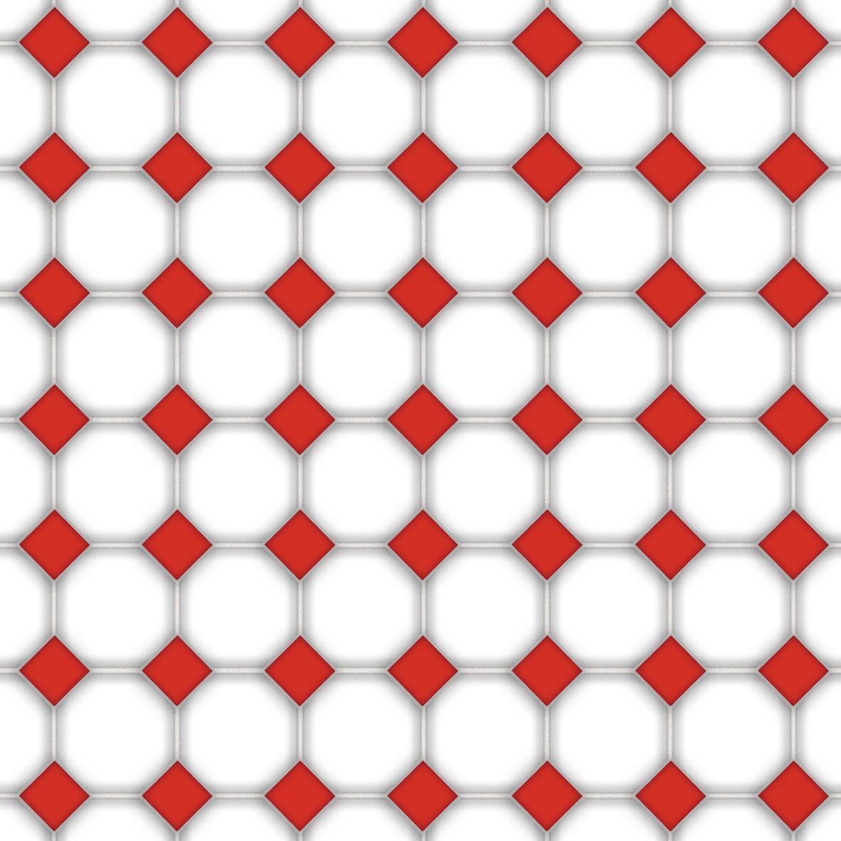 45. Red & White Diamond Floor Tiles