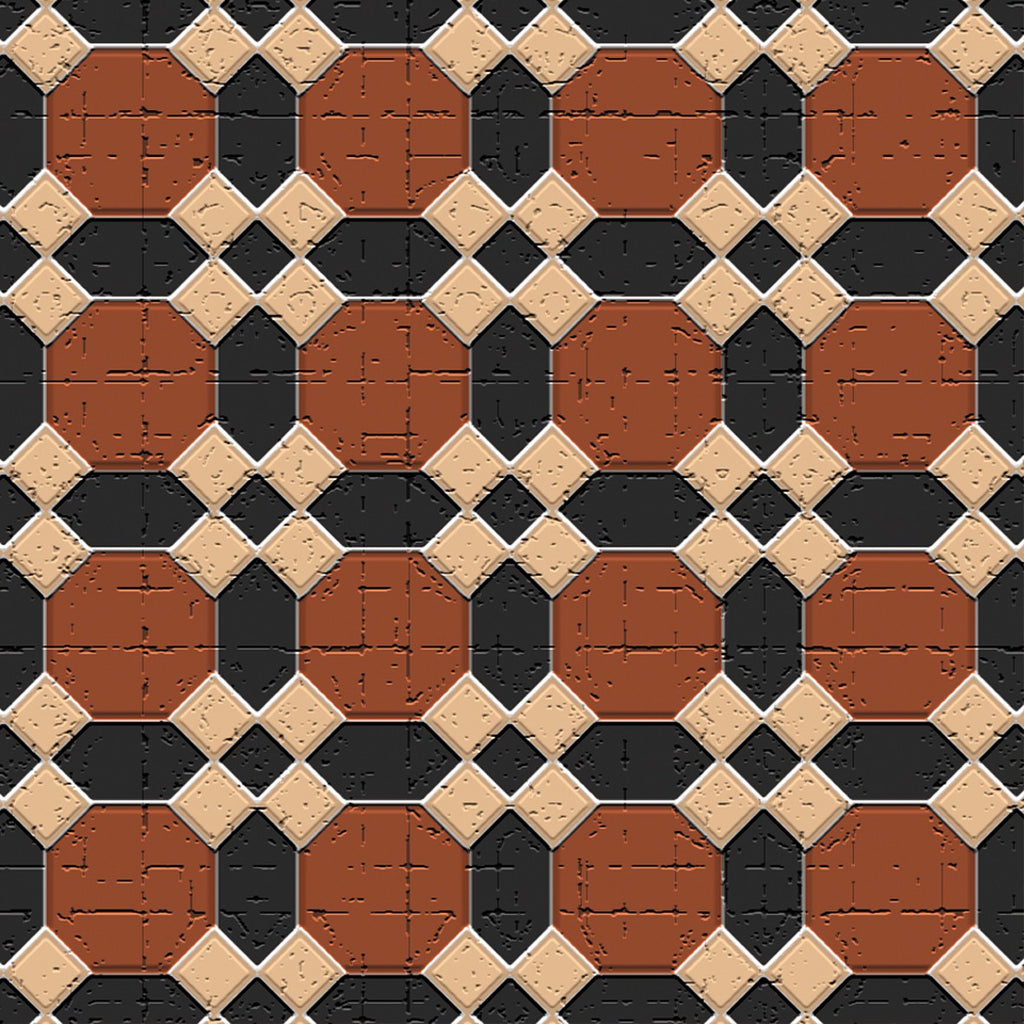 49. Victorian Brown & Black Floor Tiles