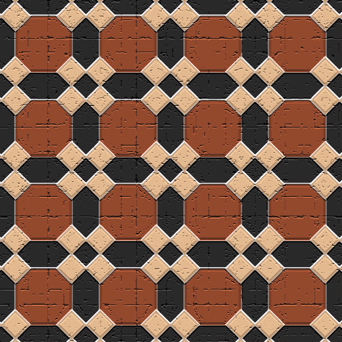 49. Victorian Brown & Black Floor Tiles