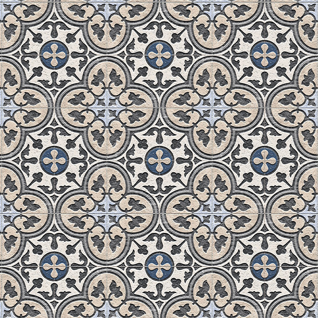 163. Vintage Floor Tiles Grey Blue