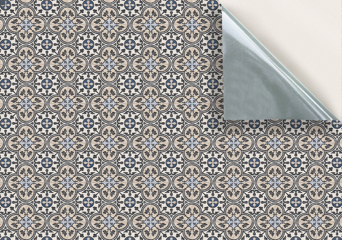 163. Vintage Floor Tiles Grey Blue