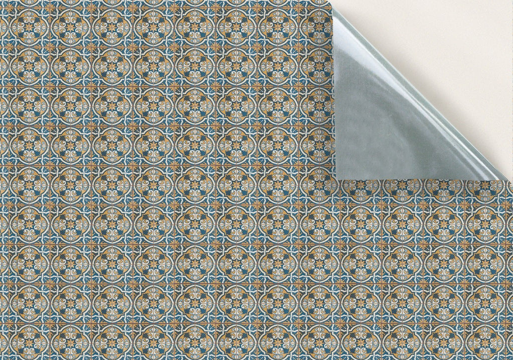 164. Vintage Floor Tiles Ochre Blue