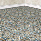 164. Vintage Floor Tiles Ochre Blue