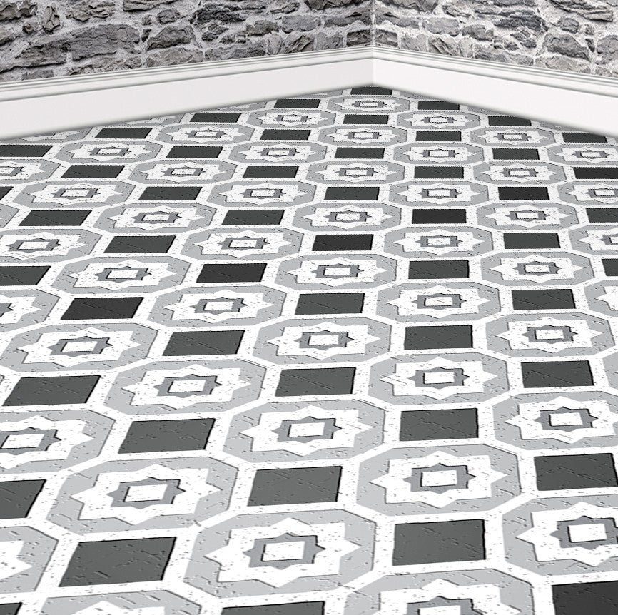 166. Vintage Floor Tiles Grey Shades