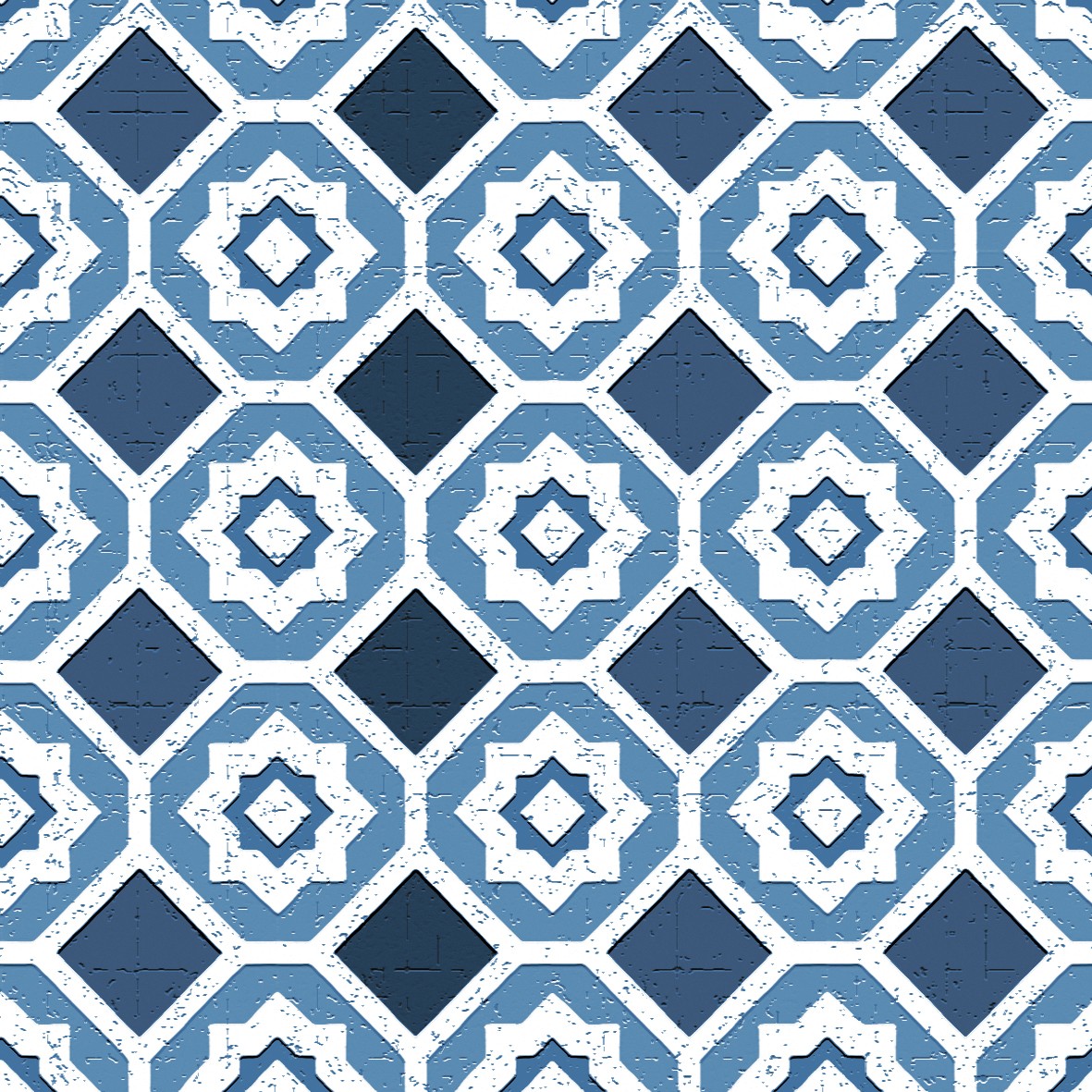 167. Vintage Floor Tiles Blue Shades