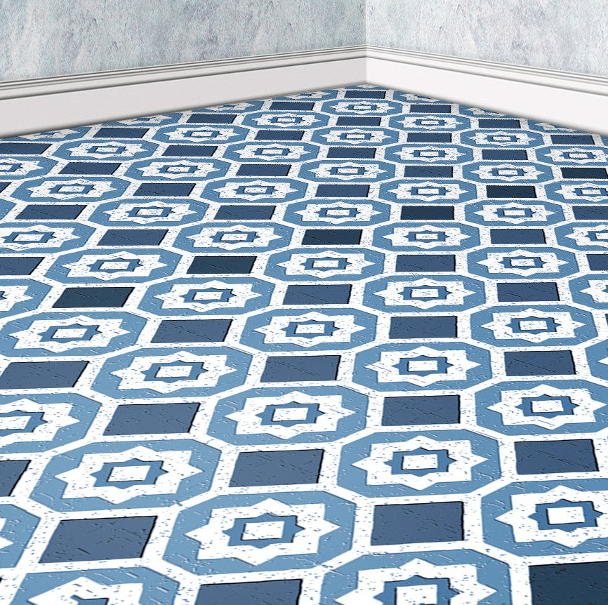 167. Vintage Floor Tiles Blue Shades