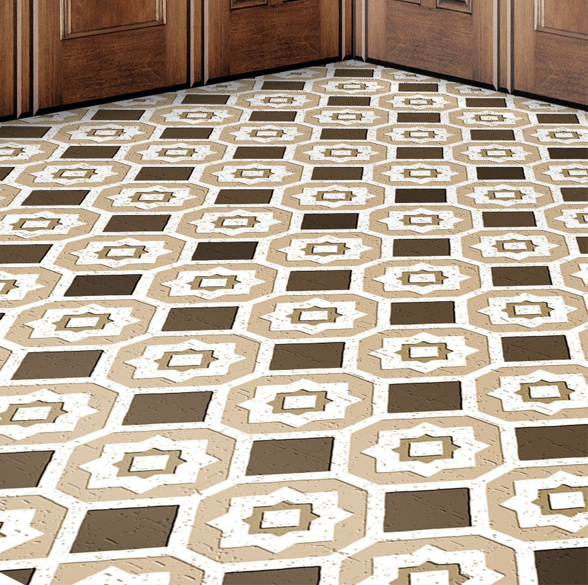 168. Vintage Floor Tiles Beige Brown