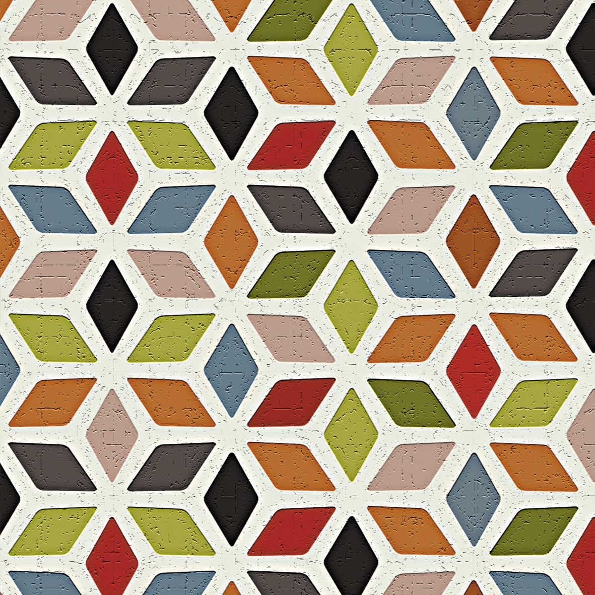 101. Vintage Geometric Pattern Lino