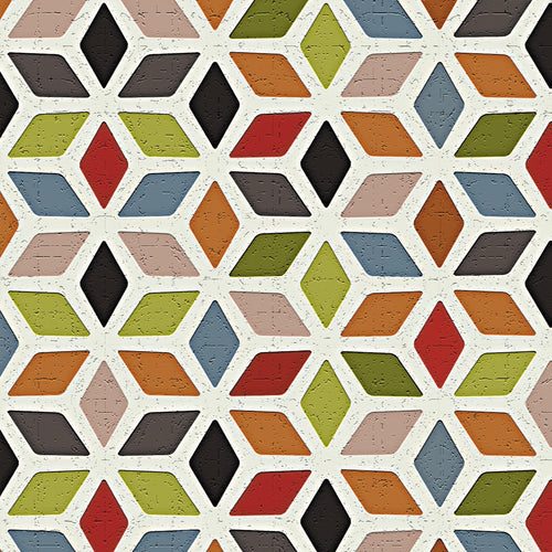 101. Vintage Geometric Pattern Lino