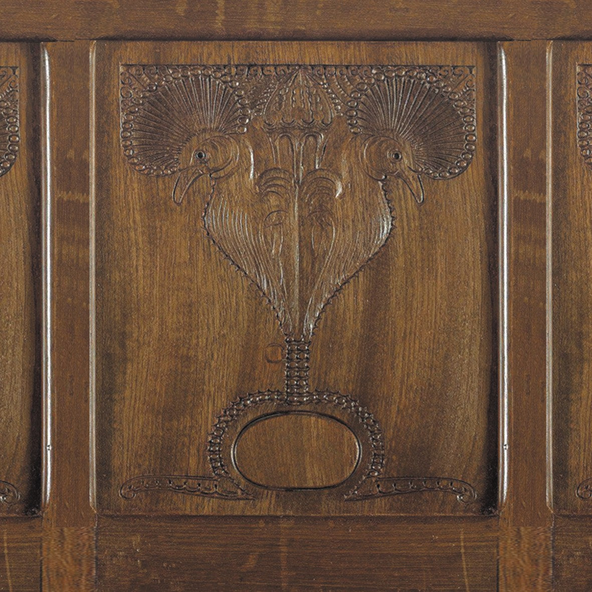 155. Wainscot Dark Wood Carved