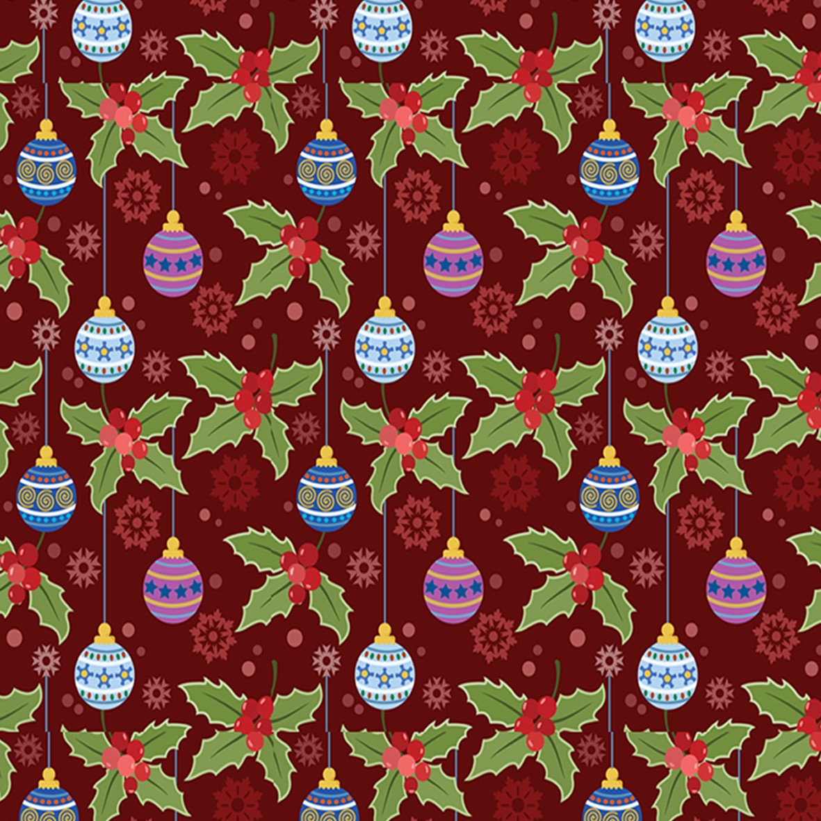 215. Christmas Baubles & Holly