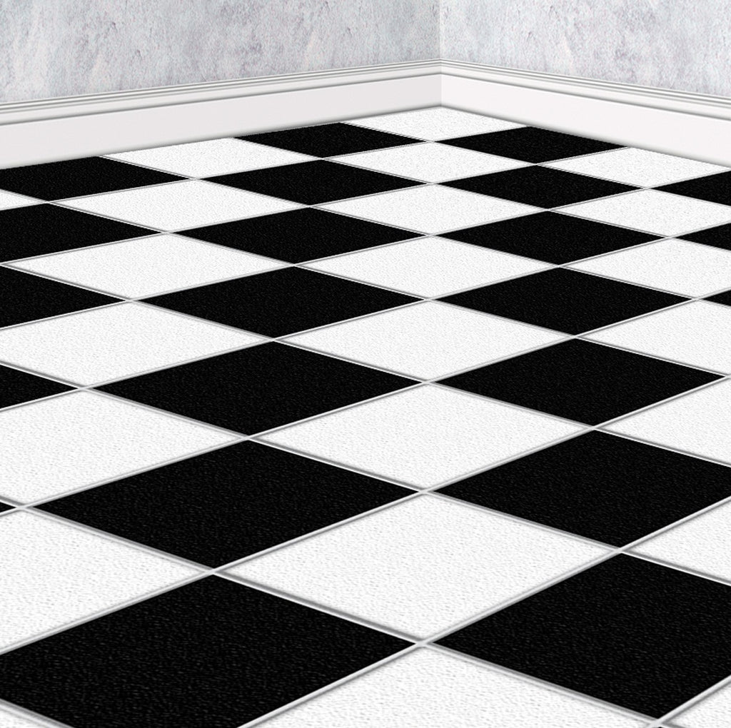42. Black & White Chequered Floor Tiles