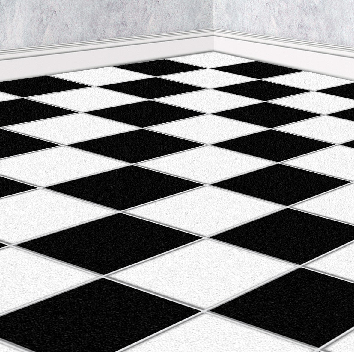 42. Black & White Chequered Floor Tiles