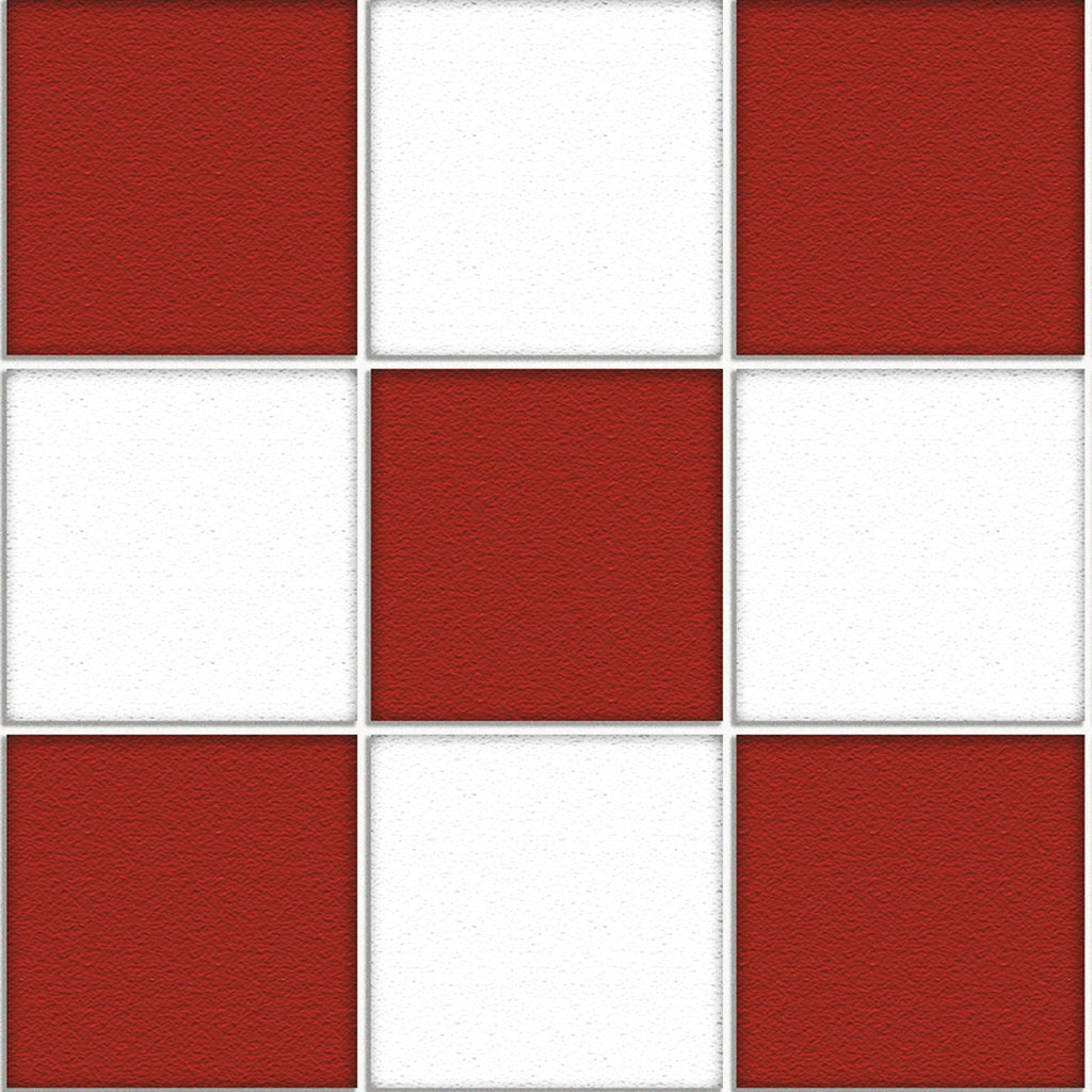 44. Red & White Chequered Floor Tiles