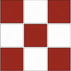 44. Red & White Chequered Floor Tiles